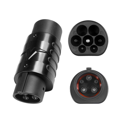 Type 2 į Type 1 J1772 adapteris elektromobiliui Europoje